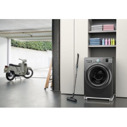 Meliconi 656149 - Antywibracyjna podkładka pod pralkę z wysuwanymi kółkami, 47 cm, biała