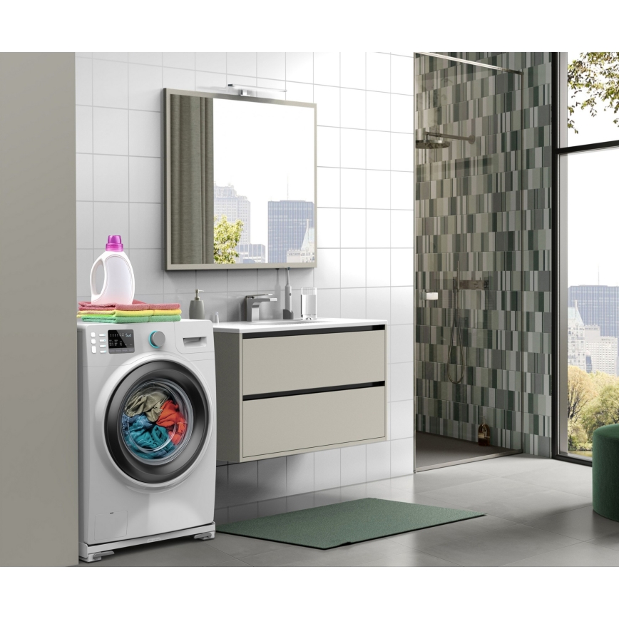 Meliconi 656149 - Antywibracyjna podkładka pod pralkę z wysuwanymi kółkami, 47 cm, biała