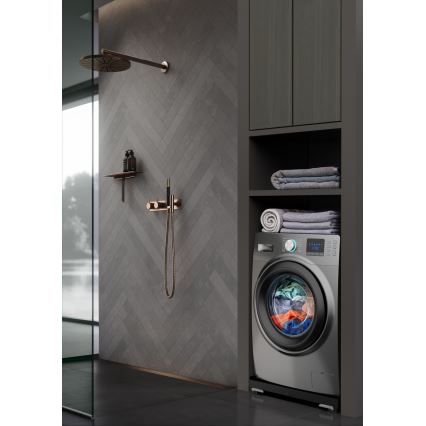 Meliconi 656168 - Mata antywibracyjna pod pralkę z wysuwanymi kółkami, 47 cm, czarna