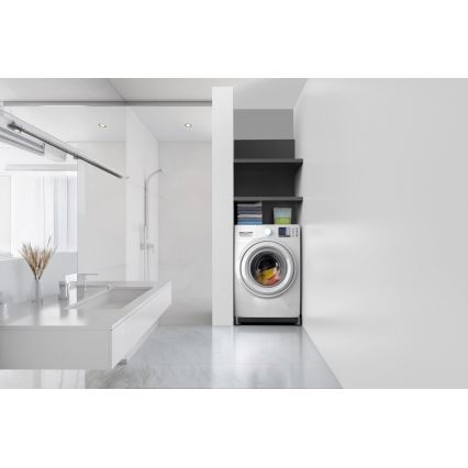 Meliconi 656168 - Mata antywibracyjna pod pralkę z wysuwanymi kółkami, 47 cm, czarna