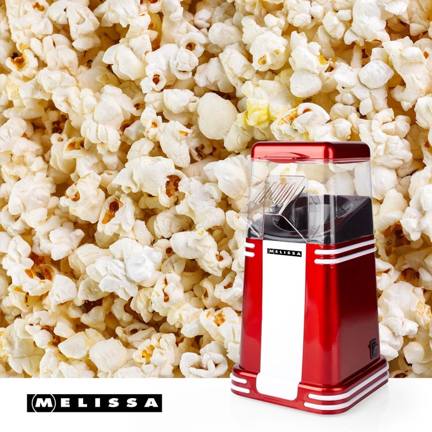 Melissa - Retro maszynka do popcornu na gorące powietrze 1200W/230V czerwona