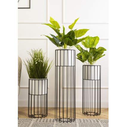 Metalowa doniczka LOFT 42x20 cm czarna/biała