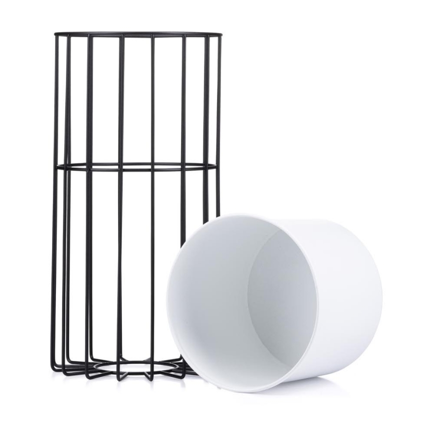 Metalowa doniczka LOFT 42x20 cm czarna/biała