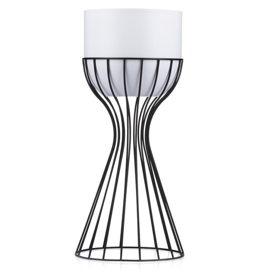 Metalowa doniczka LOFT 46x20 cm czarna/biała
