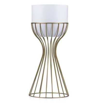 Metalowa doniczka LOFT 46x20 cm złota/biała