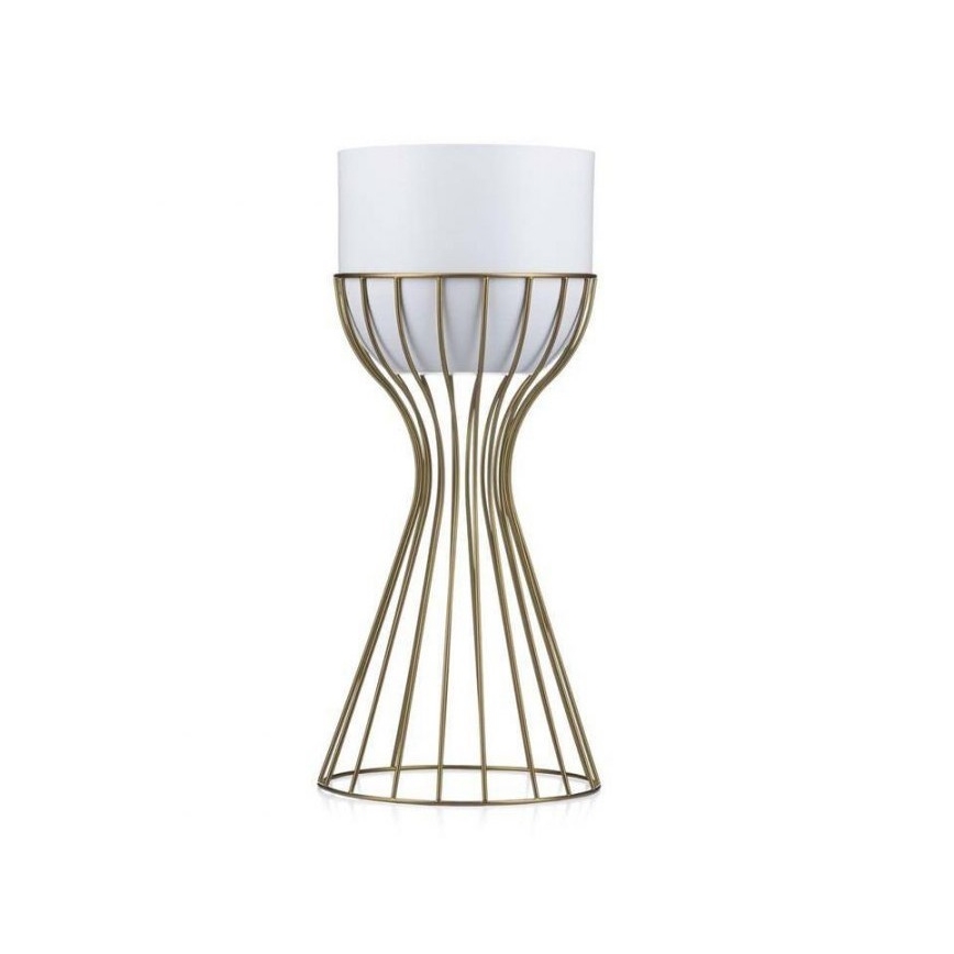Metalowa doniczka LOFT 46x20 cm złota/biała