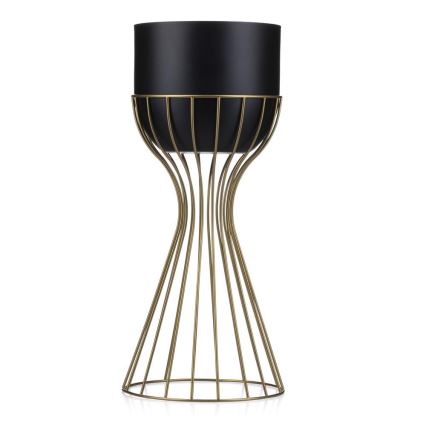 Metalowa doniczka LOFT 46x20 cm złota/czarna