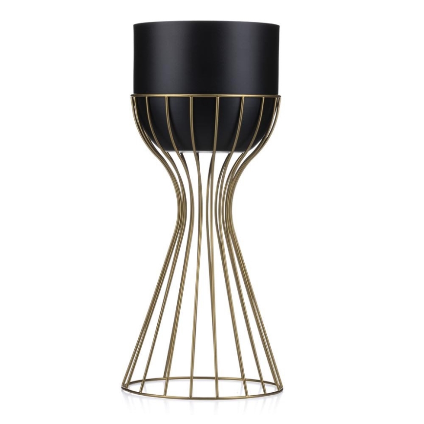 Metalowa doniczka LOFT 46x20 cm złota/czarna