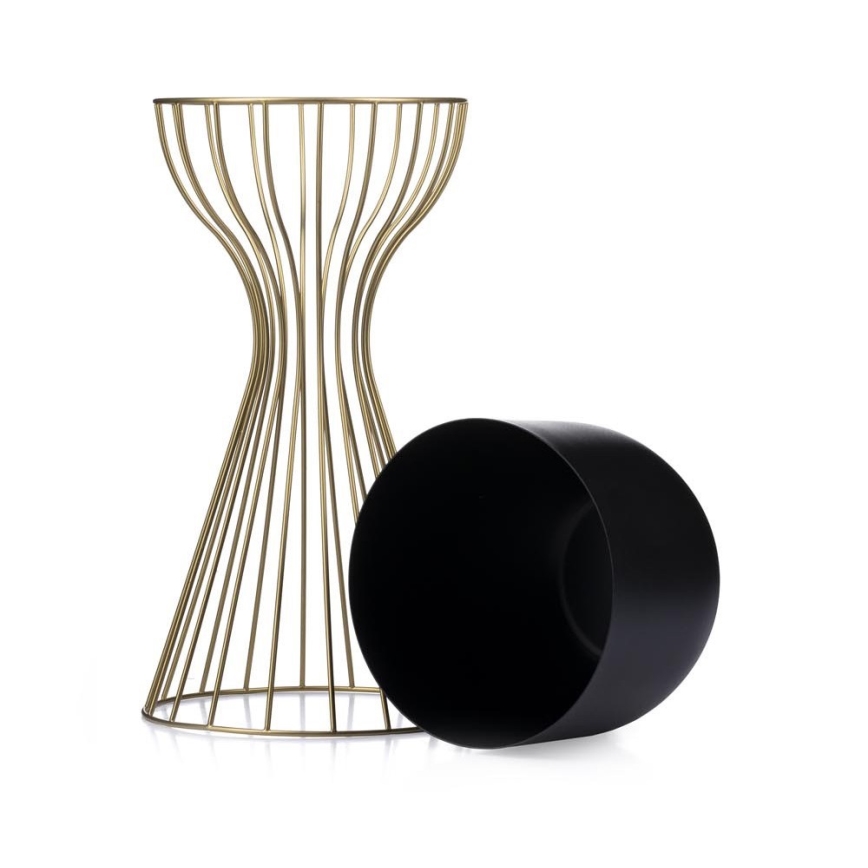 Metalowa doniczka LOFT 46x20 cm złota/czarna