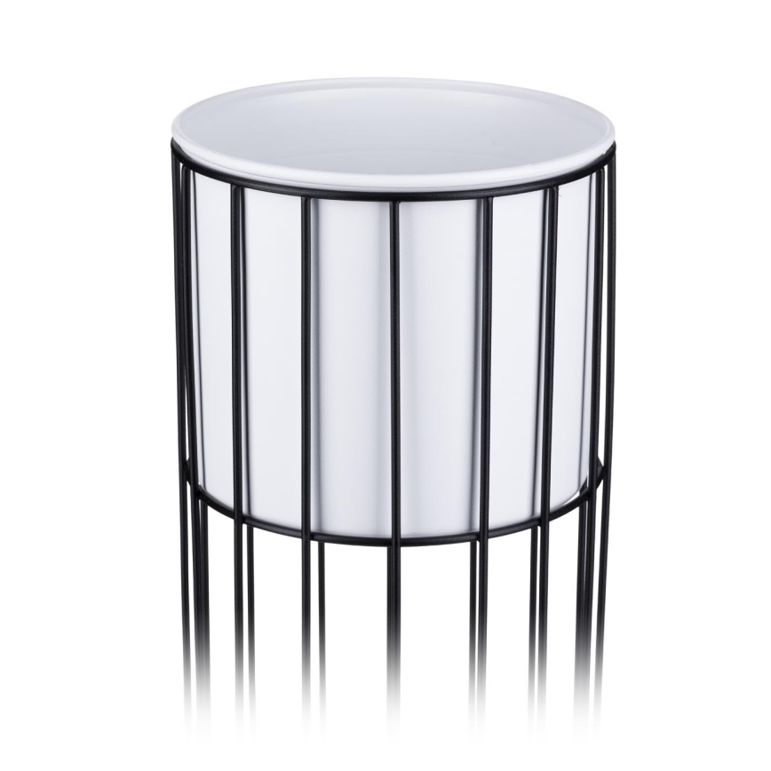 Metalowa doniczka LOFT 55x20 cm czarna/biała