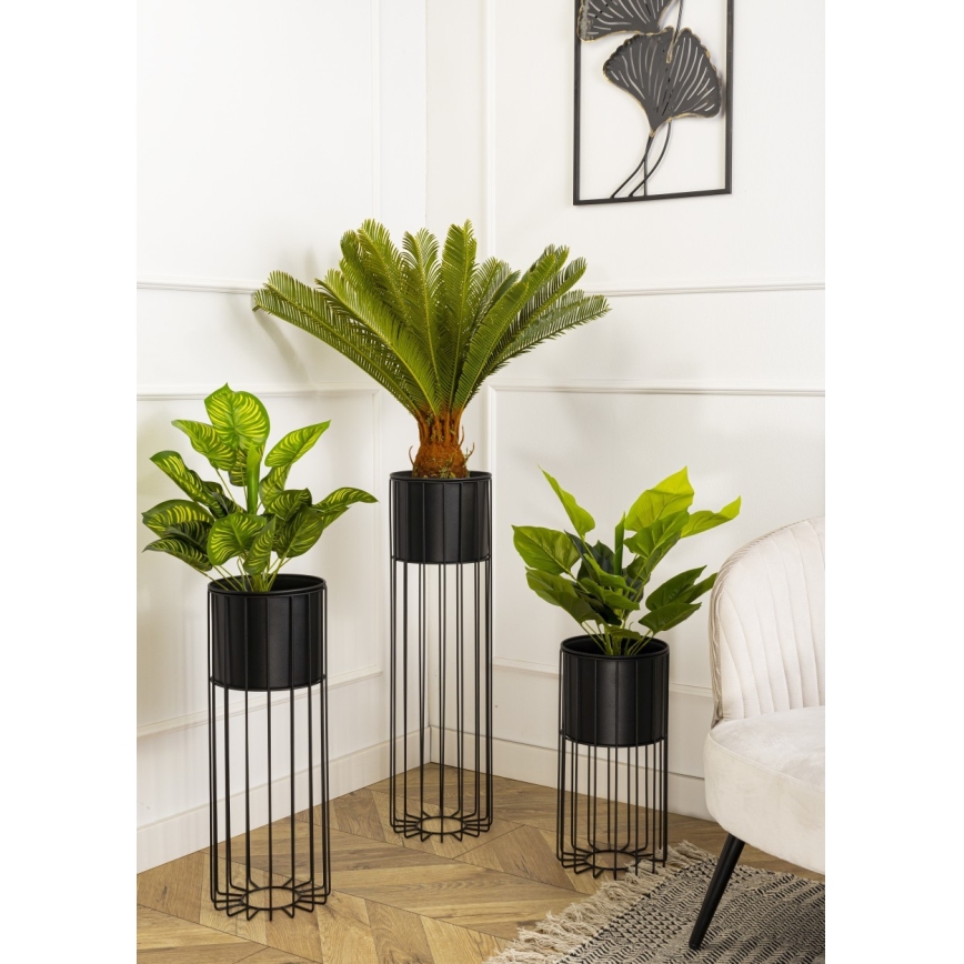 Metalowa doniczka LOFT 55x20 cm czarna