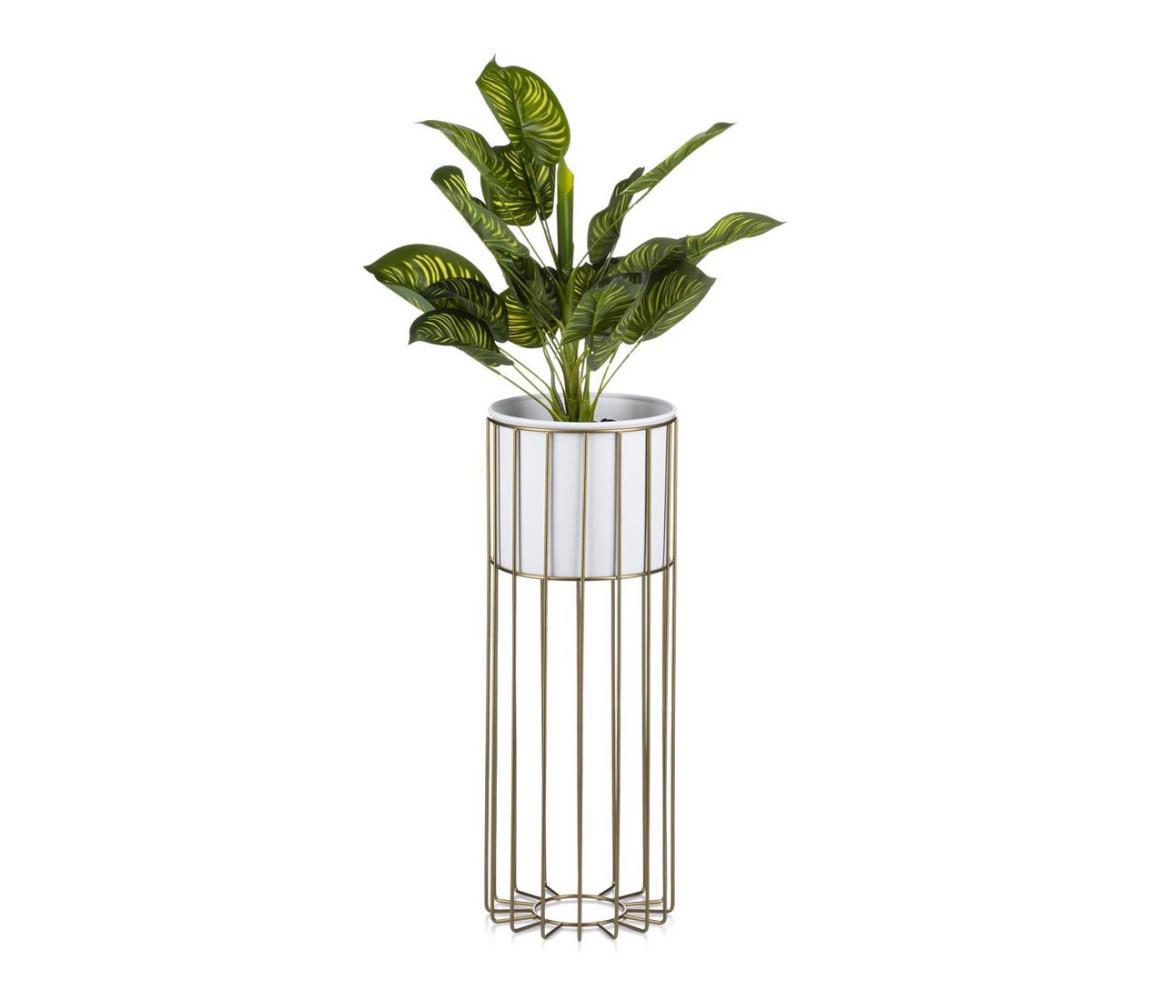 Metalowa doniczka LOFT 55x20 cm złota/biała