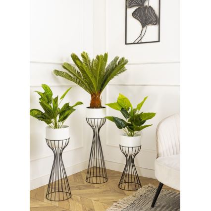 Metalowa doniczka LOFT 56x20 cm czarna/biała