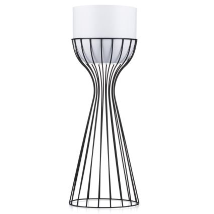 Metalowa doniczka LOFT 56x20 cm czarna/biała