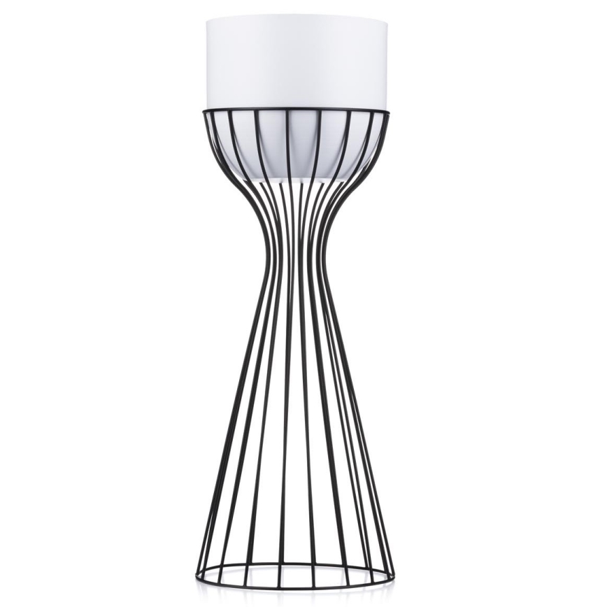 Metalowa doniczka LOFT 56x20 cm czarna/biała