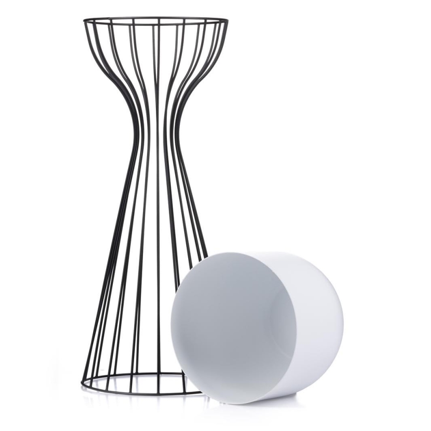 Metalowa doniczka LOFT 56x20 cm czarna/biała