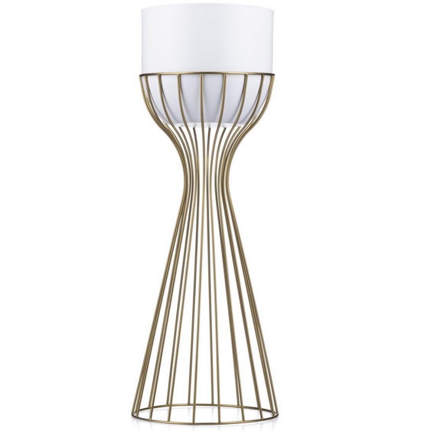 Metalowa doniczka LOFT 56x20 cm złota/biała