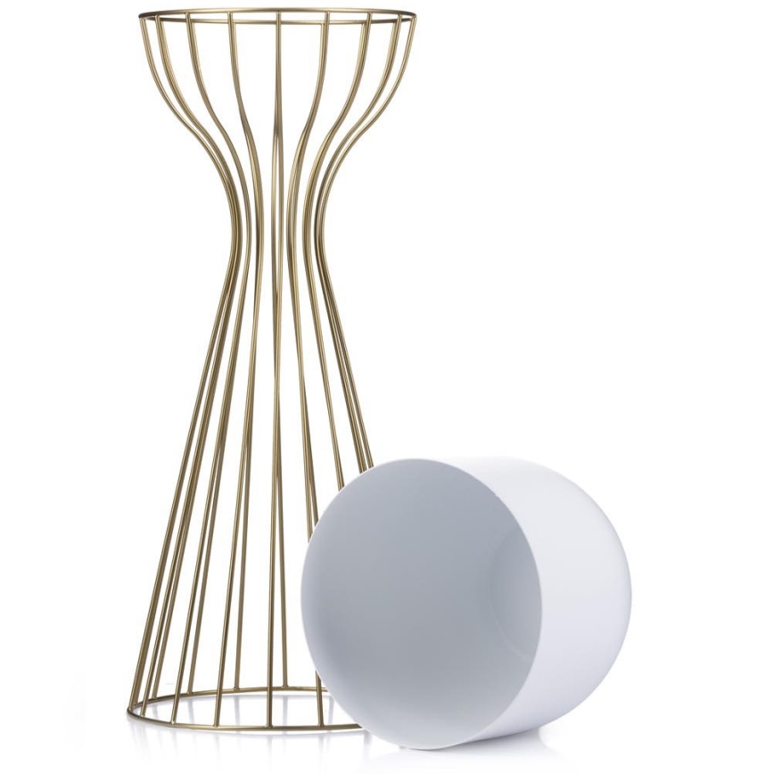 Metalowa doniczka LOFT 56x20 cm złota/biała