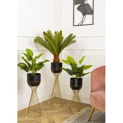 Metalowa doniczka LOFT 56x20 cm złota/czarna