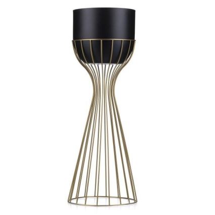 Metalowa doniczka LOFT 56x20 cm złota/czarna