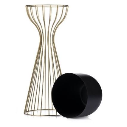 Metalowa doniczka LOFT 56x20 cm złota/czarna
