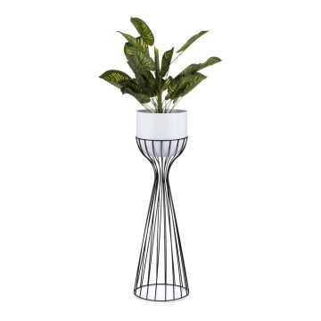 Metalowa doniczka LOFT 68x20 cm czarna/biała