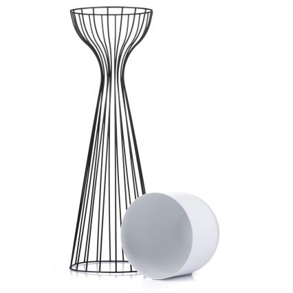 Metalowa doniczka LOFT 68x20 cm czarna/biała