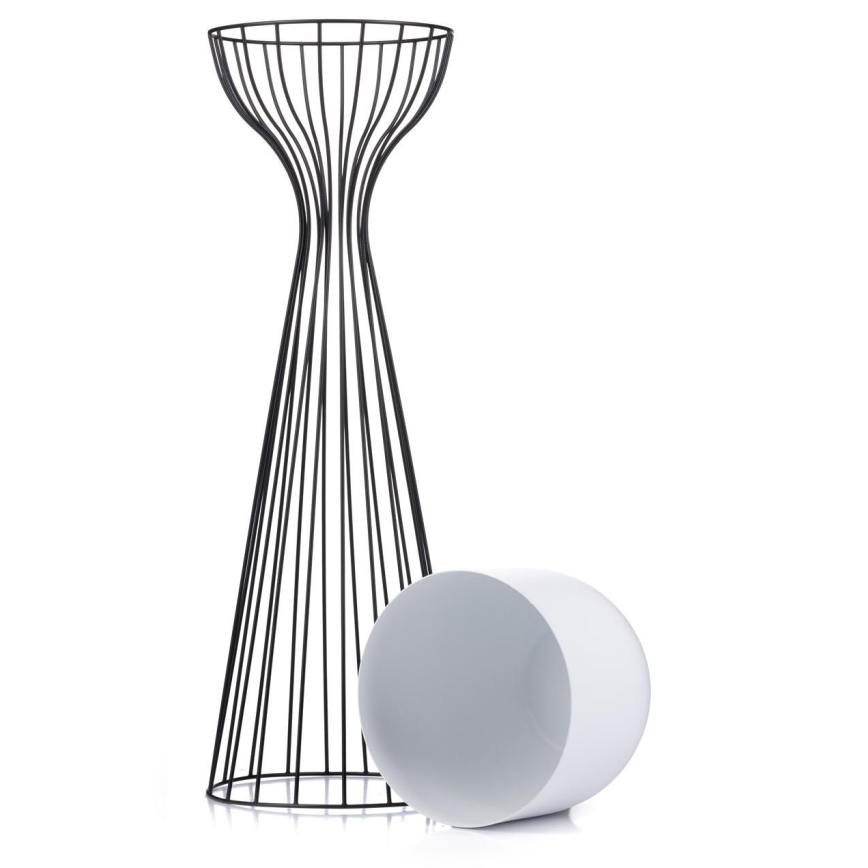 Metalowa doniczka LOFT 68x20 cm czarna/biała