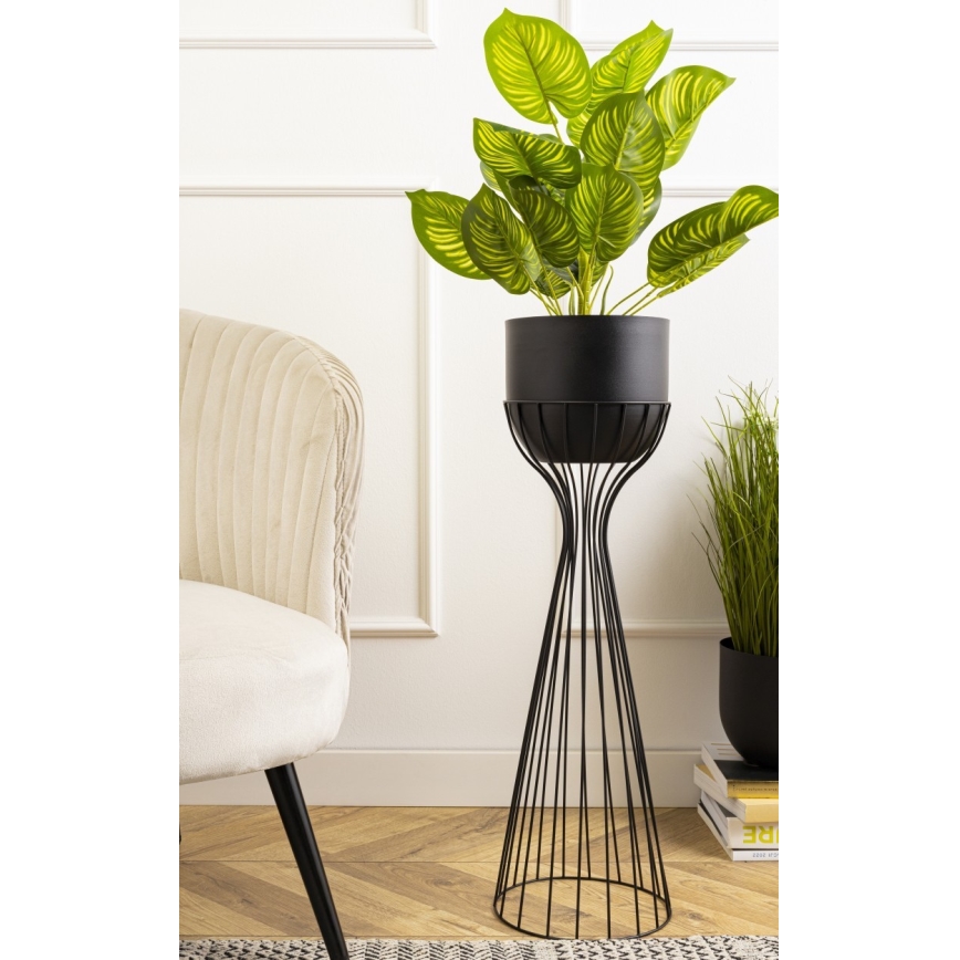 Metalowa doniczka LOFT 68x20 cm czarna