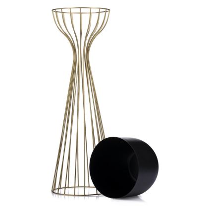 Metalowa doniczka LOFT 68x20 cm złota/czarna