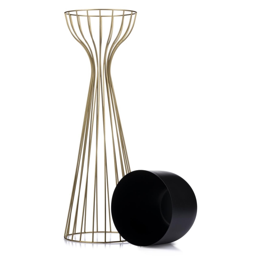Metalowa doniczka LOFT 68x20 cm złota/czarna