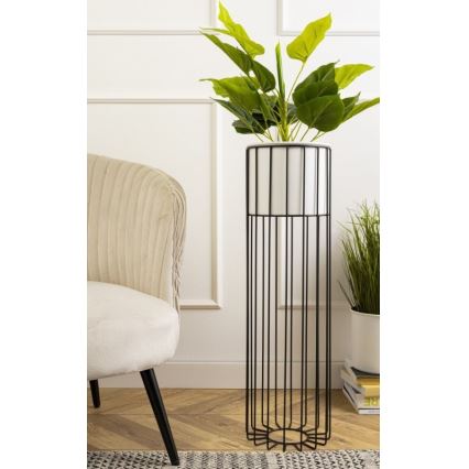 Metalowa doniczka LOFT 70x20 cm czarna/biała