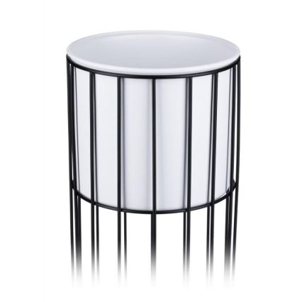 Metalowa doniczka LOFT 70x20 cm czarna/biała