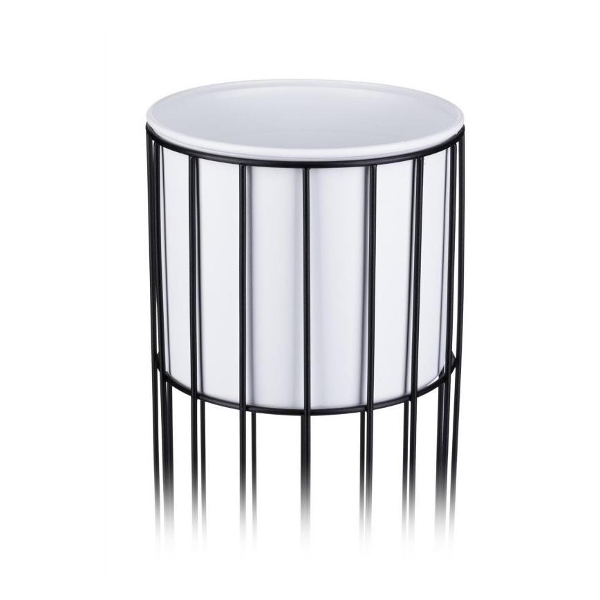 Metalowa doniczka LOFT 70x20 cm czarna/biała