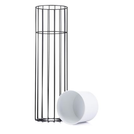 Metalowa doniczka LOFT 70x20 cm czarna/biała