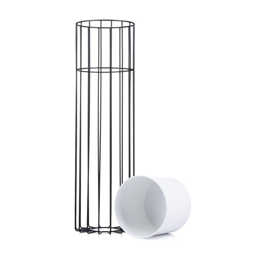 Metalowa doniczka LOFT 70x20 cm czarna/biała