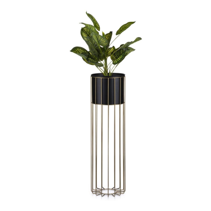 Metalowa doniczka LOFT 70x20 cm złota/czarna