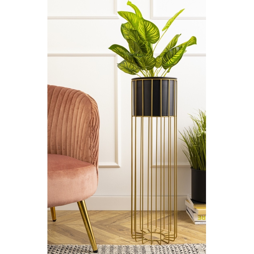 Metalowa doniczka LOFT 70x20 cm złota/czarna