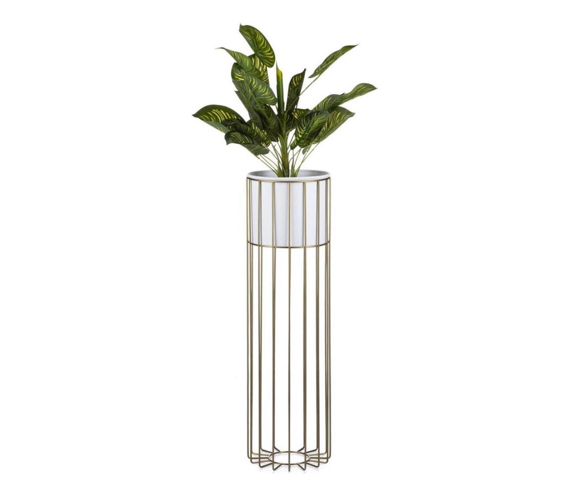 Metalowa doniczka LOFT 70x20 cm złota/biała