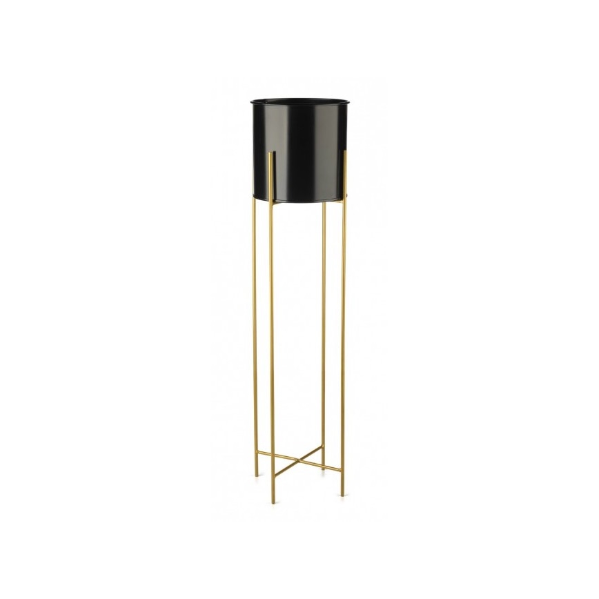 Metalowa doniczka OSLO 95x17 cm czarna/złota