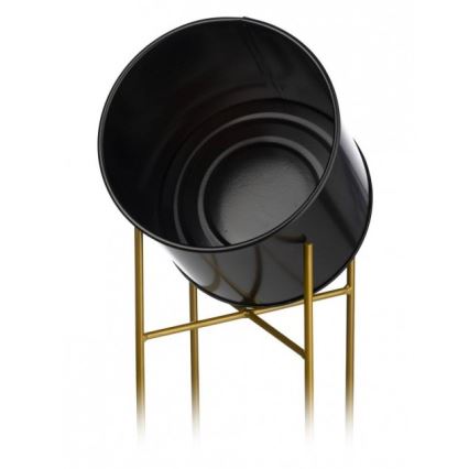 Metalowa doniczka OSLO 95x17 cm czarna/złota