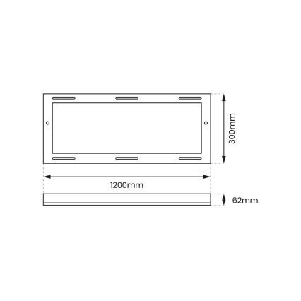 Metalowa ramka do montażu paneli LED 120x30 cm