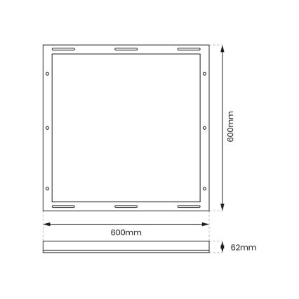 Metalowa ramka do montażu paneli LED 60x60 cm