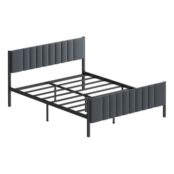 Metalowe łóżko dwuosobowe LUNOR 120x200 cm, antracytowe, nośność 120 kg
