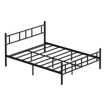 Metalowe łóżko dwuosobowe PIRON 160x200 cm, czarne, udźwig do 200 kg