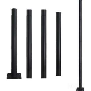 Metalowy pręt do słupa oświetlenia zewnętrznego BASE, 4 m, Ø 60 mm, czarny