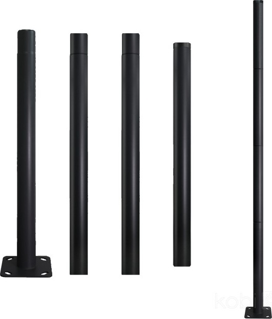 Metalowy pręt do słupa oświetlenia zewnętrznego BASE, 4 m, Ø 60 mm, czarny