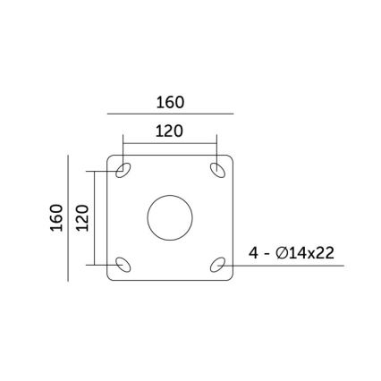 Metalowy pręt do słupa oświetlenia zewnętrznego BASE, 4 m, Ø 60 mm, czarny