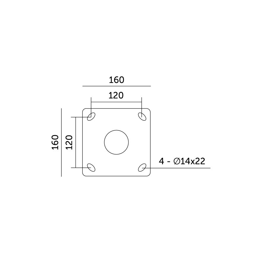 Metalowy pręt do słupa oświetlenia zewnętrznego BASE, 4 m, Ø 60 mm, czarny