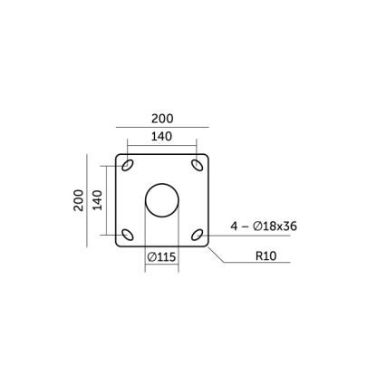 Metalowy pręt do słupa oświetleniowego BASE 3 m szary